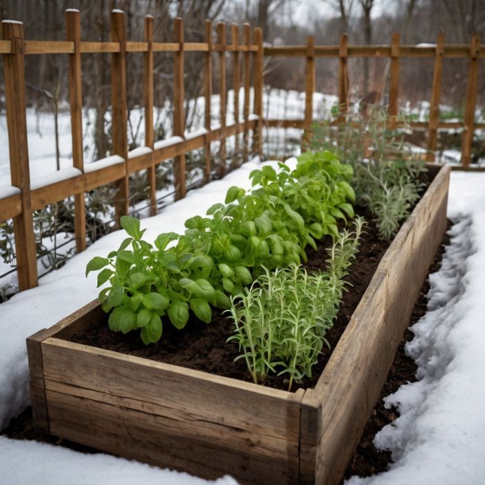 Winter care for herb garden