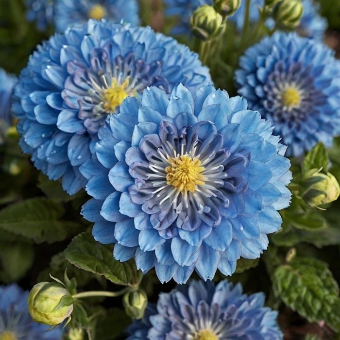 Blue flowering plants