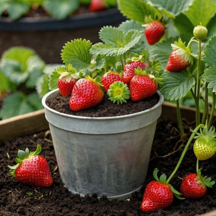 Strawberries in Pots