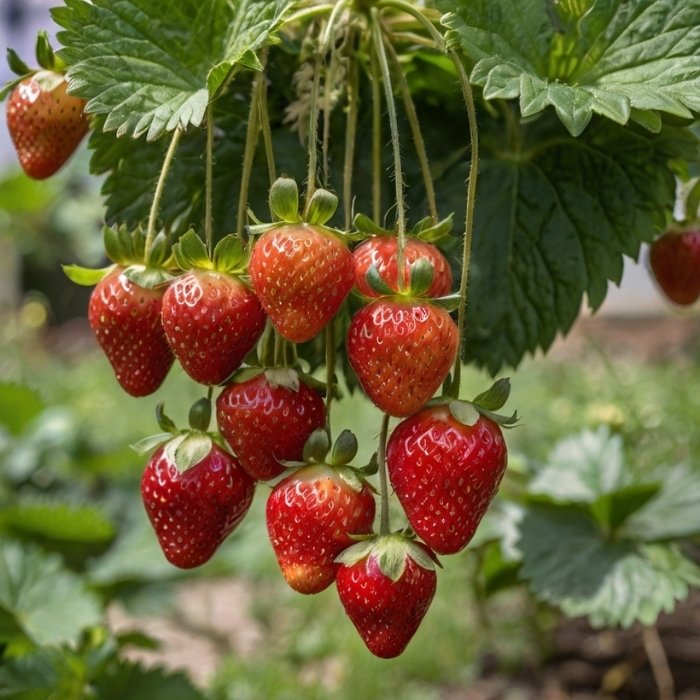 hanging strawberries